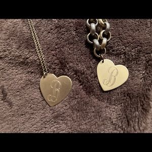 Gold ‘B’ necklace and bracelet